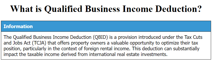 Qualified Business Income Deduction (QBID)
