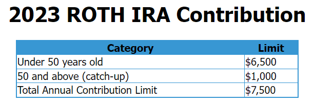 2023 Roth IRA Contribution