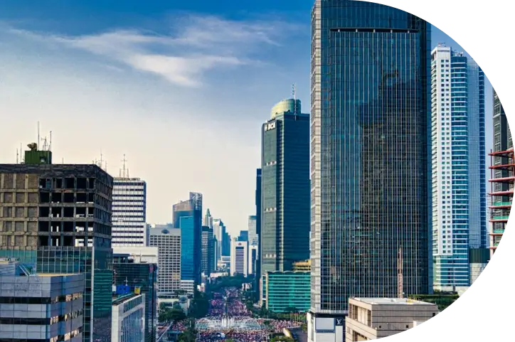 City skyline with tall skyscrapers WEBP