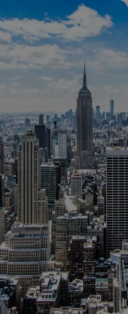 Darkened image of city building